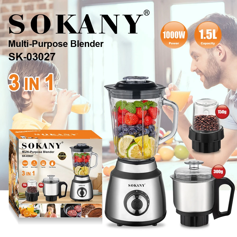 Profesjonalny blender Houselin o mocy 1000 W, mieszanki żywności, koktajli i koktajli