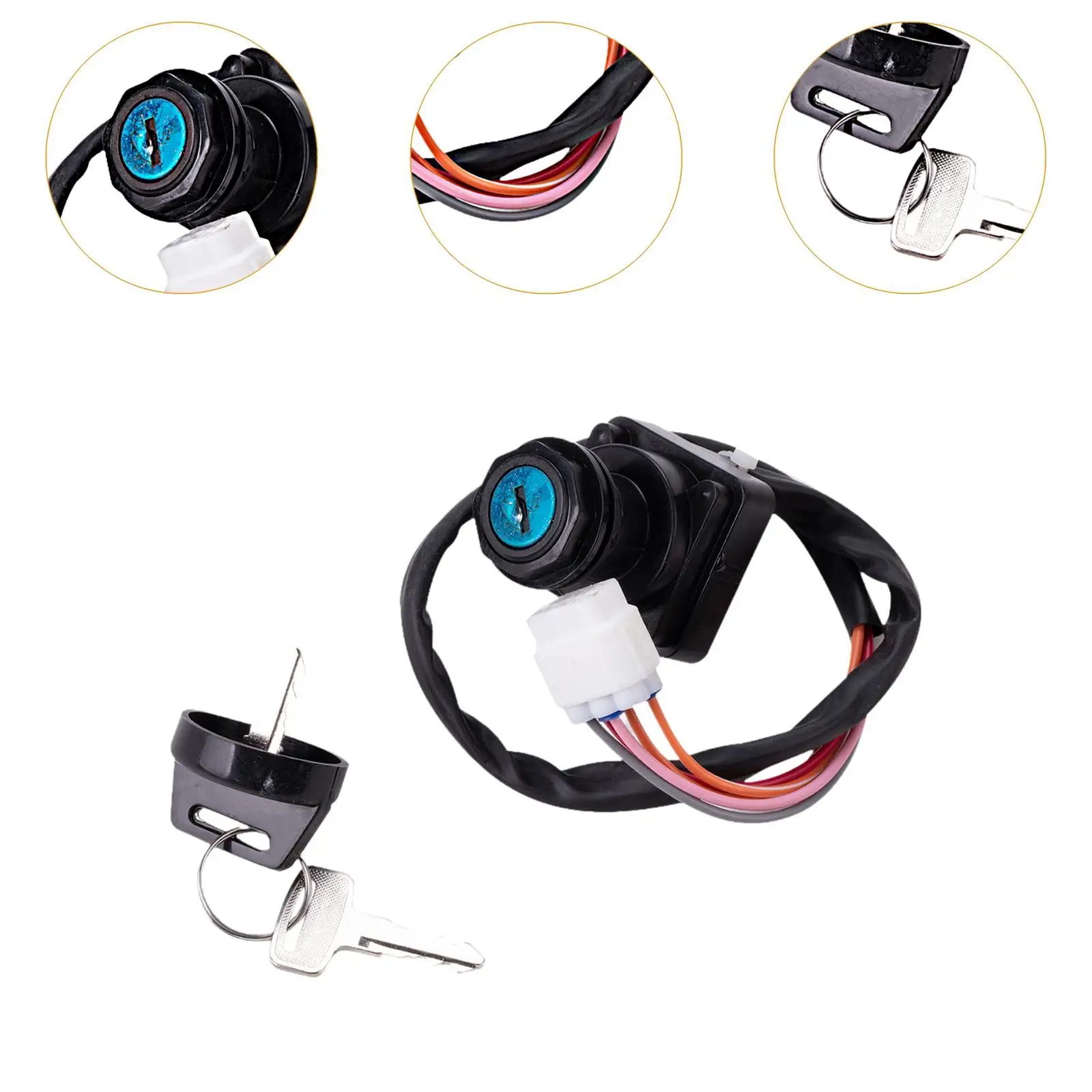 

Motorcycle Key Switch Durable ATV Ignition Key Switch Replacement Accessory for Suzuki King Quad 400 750 500 450 37110-38F19