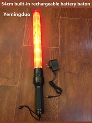 Luz LED de seguridad con batería recargable integrada de 54cm, señal de tráfico, luz de advertencia intermitente, varilla fluorescente de fuego nocturno