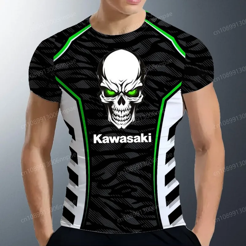 

Men Women New T Shirt Kawasaki Motorcycle Logo Graphic 3D Print Hip Hop Cool Tops Summer Men Rider Sports Quick Drying T-shirts