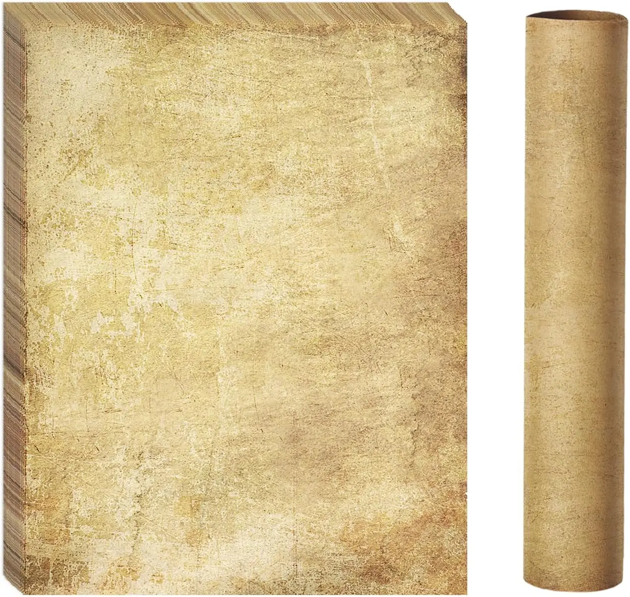 

100 Sheets Aged Stationery Paper 8.5x11, Antique Parchment for Printing, 100 GSM