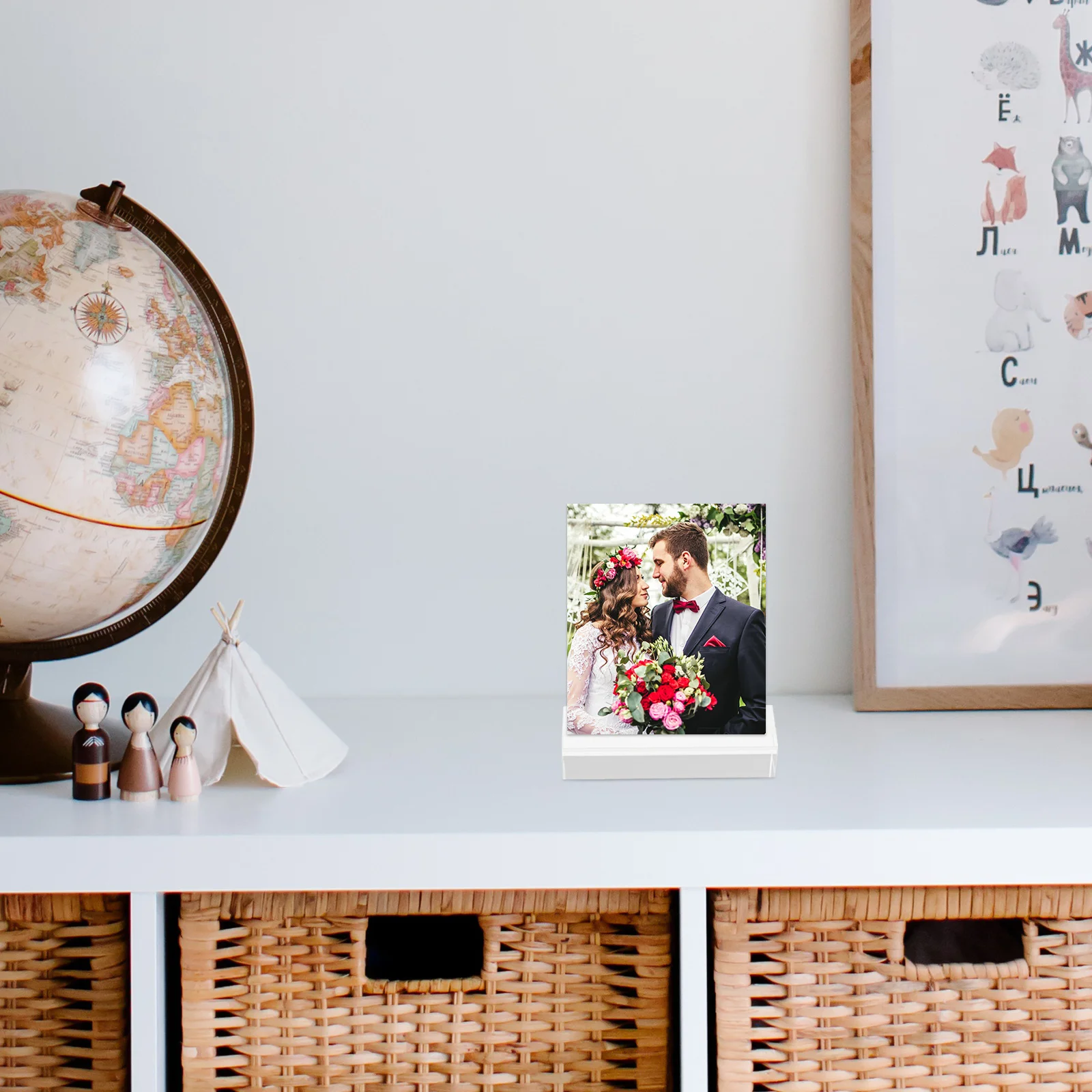 10 Pcs Card Slot Base Office Sign Stand Photo Holder Wedding Clear Acrylic Holders Transparent Postcard