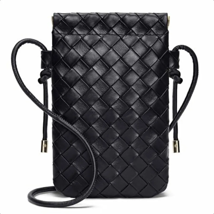 

Crossbody Bag for Women with SelfClosing Lock Woven Leather Cell Phone Purse with Adjustable Shoulder Strap Small Portable Wome