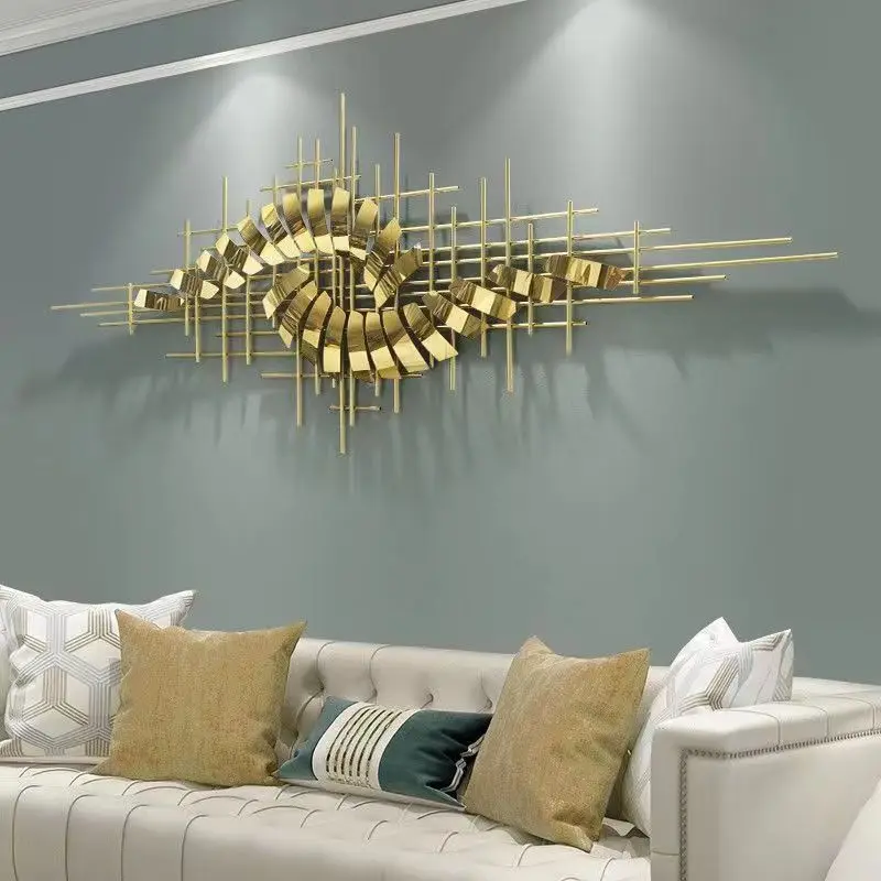 150x60CM Metal Wall Art Luxury Living Room Golden Decor Handicraft Hanging Customizable Wholesale Format Spring Dropshipping DDP