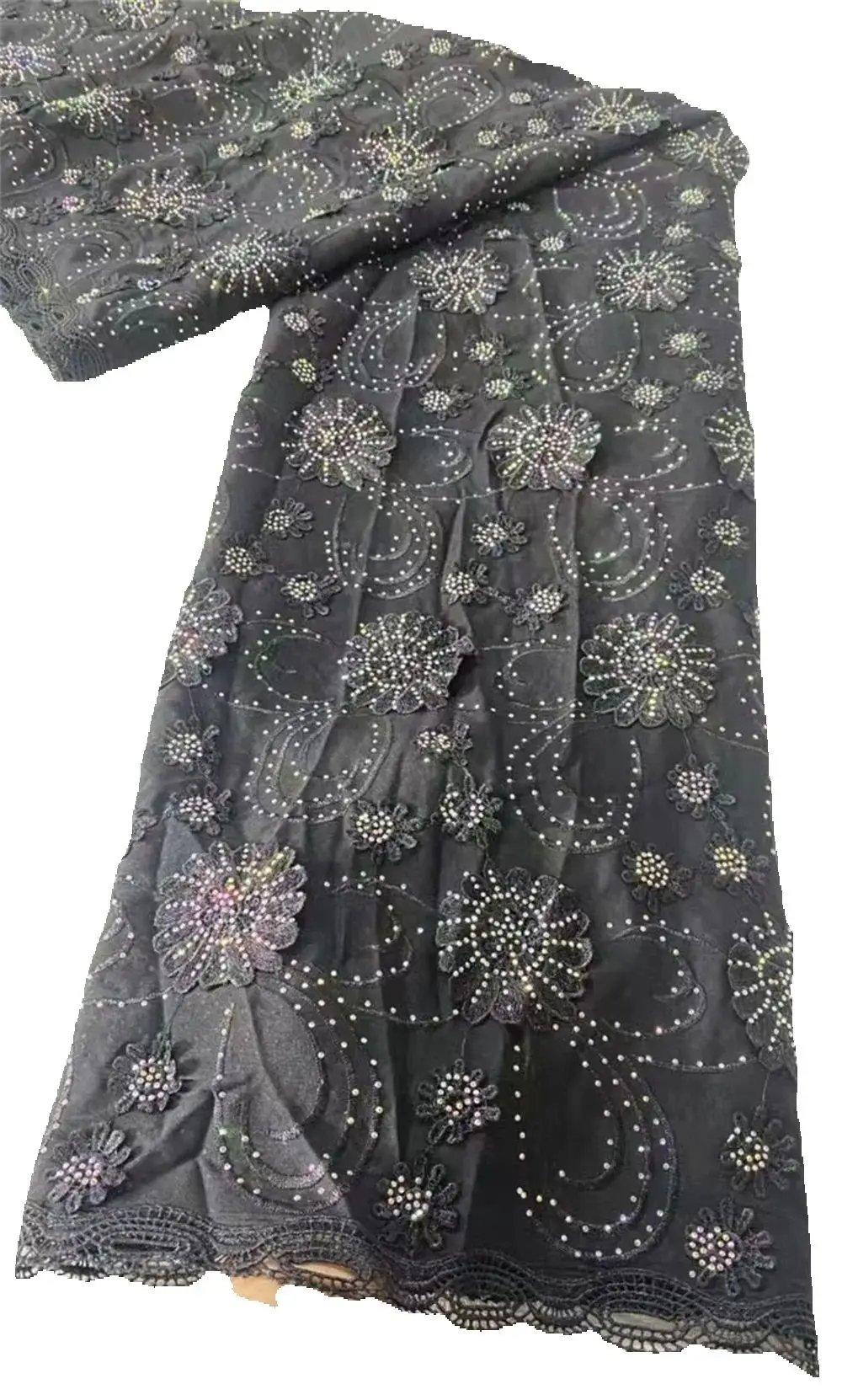 

Новейшая африканская кружевная ткань 202, высокое качество, хлопчатобумажная ткань на метр, вышивка, лен, вечерние платья, тюль, стразы, 5 ярдов