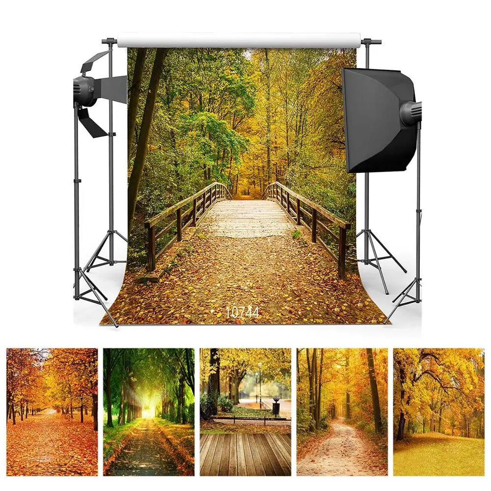 Forest Autumn Photography Backdrop Nature Fall Photo Background Photo Studio Vinyl Photophone for Children Portrait Photo Shoot