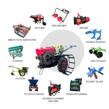 兩輪驅動兩輪手推式耕耘機/旋耕機 12馬力 18馬力 20馬力 30馬力 小型農用拖拉機 8 最佳銷售 農業拖拉機 - №5