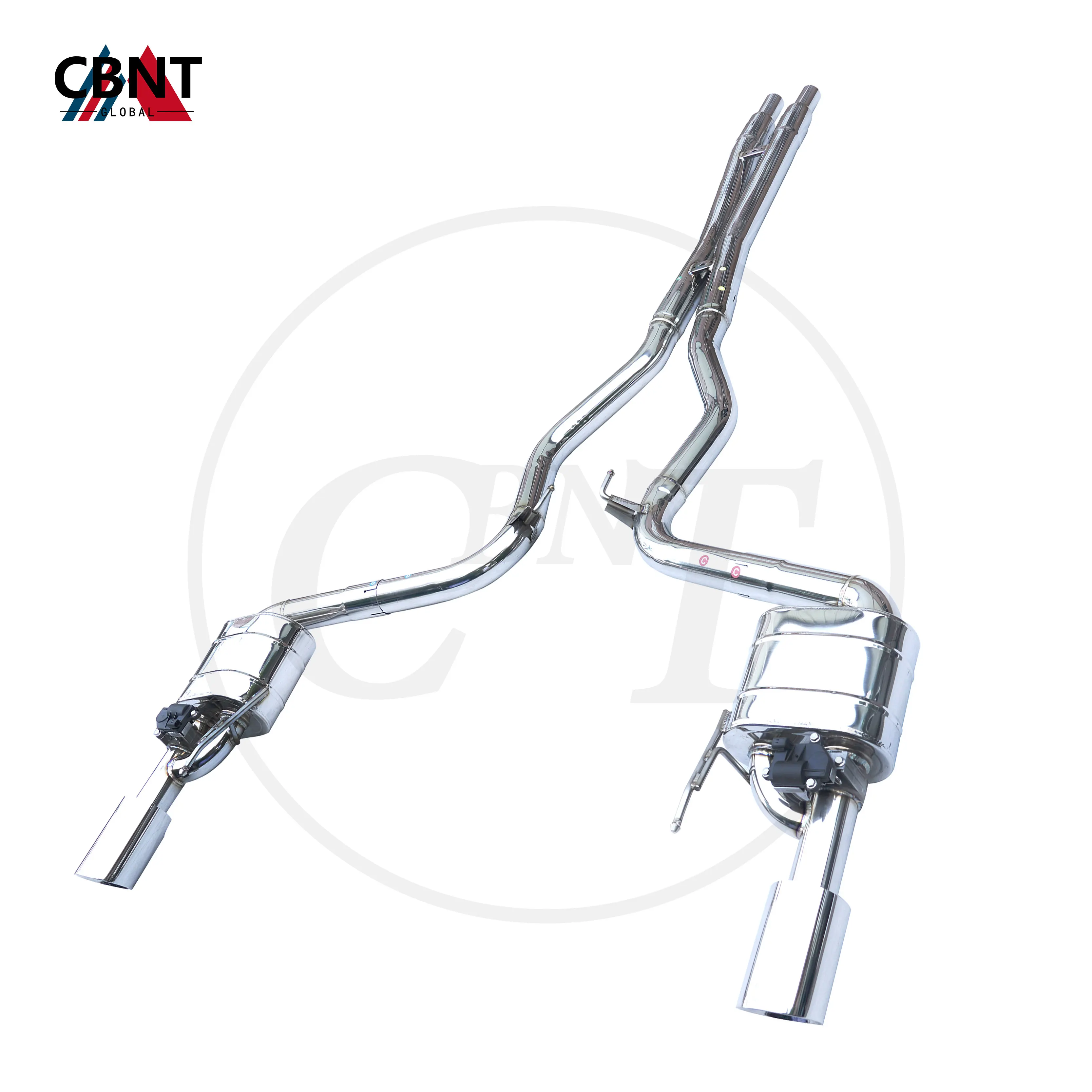 CBNT Exhaust-pipe for Ford Mustang 5.0L Tuning Valvetronic Catback Muffler with Valve High Performance SS304 Exhaust System