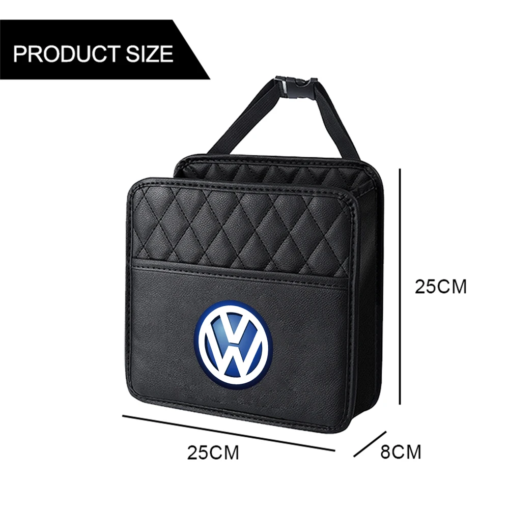 Car Seat Back Tissue Water Cup Holder Storage Bag Phone Pocket For Volkswagen Golf 4 mk5 Passat b8 VW Sharan Polo Tiguan R Line