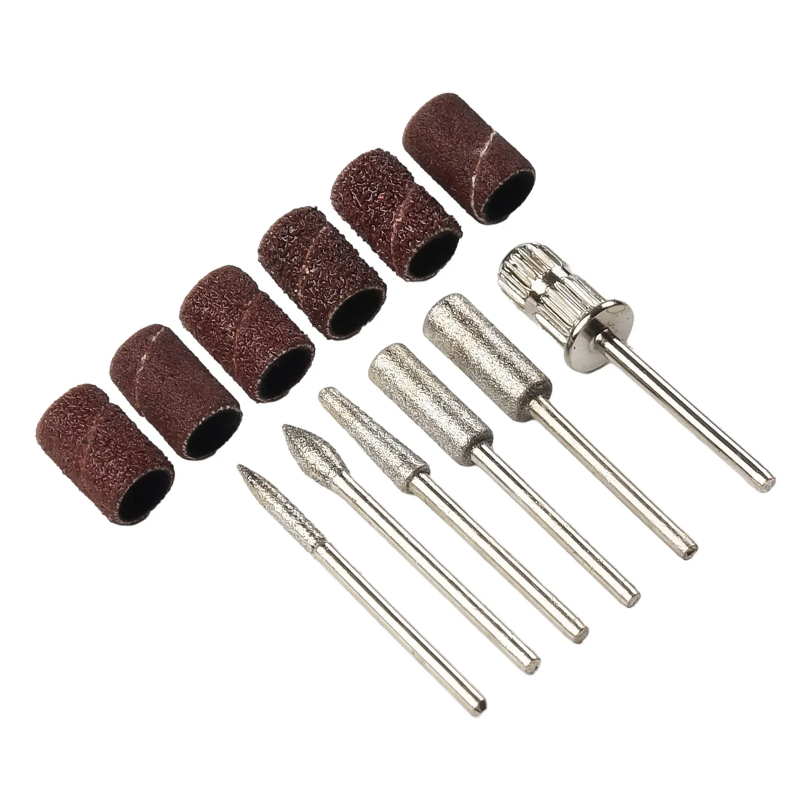 إزالة لقم الثقب مجموعة التشذيب 12 قطعة الماس الكهربائية ملف طحن مانيكير مسمار المحمولة المهنية نحت