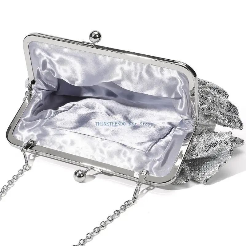 

340D Stylish Evening Bag with Adjustable Chain Strap for Crossbody Shoulder Handheld Closure Organized Interior