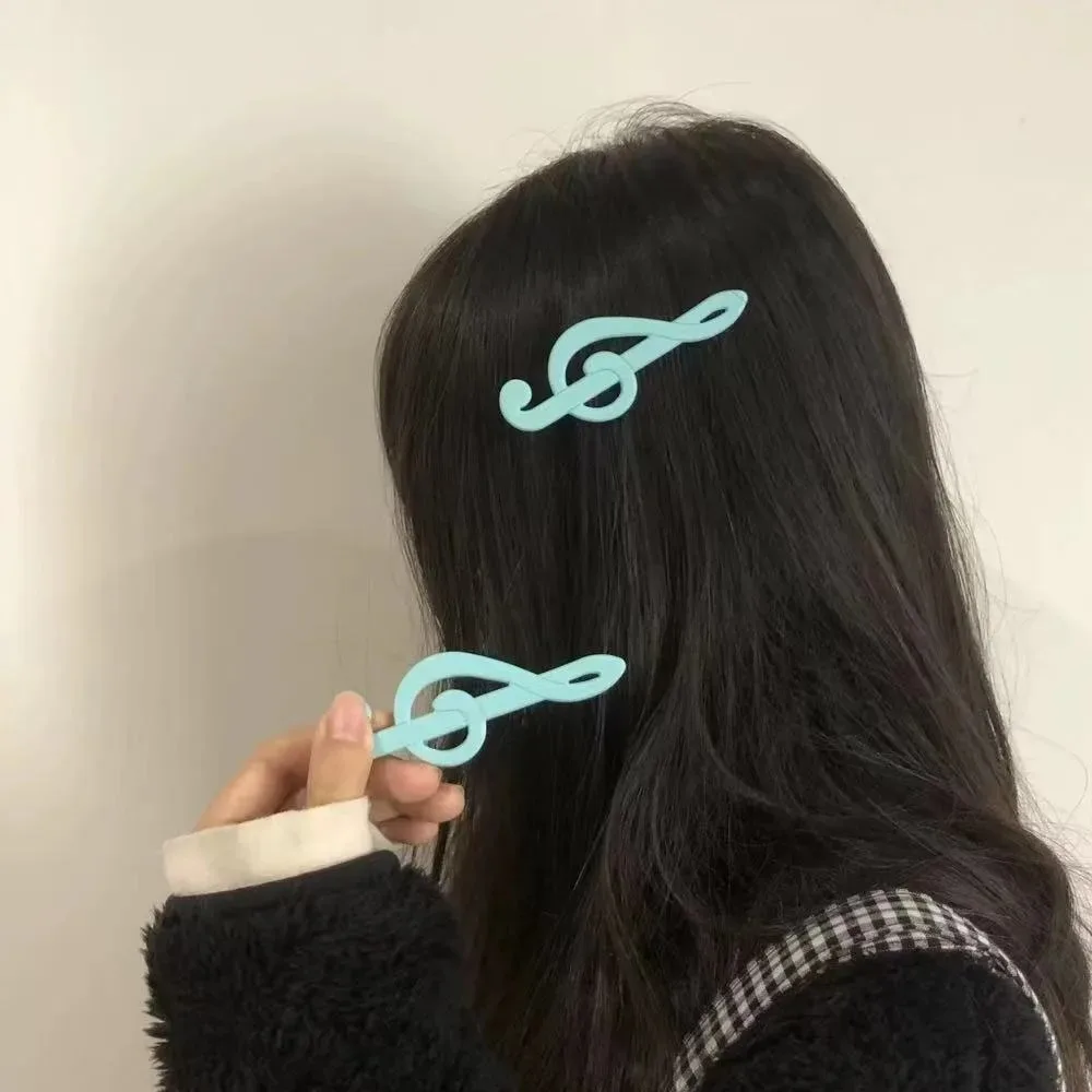 Y2k Style Music Symbol Hair Accessories Vintage Sweet Cute Hair Clip Cyan Fresh Hairpin New Sensea Of Niche Fashion And Art 2025 image 4