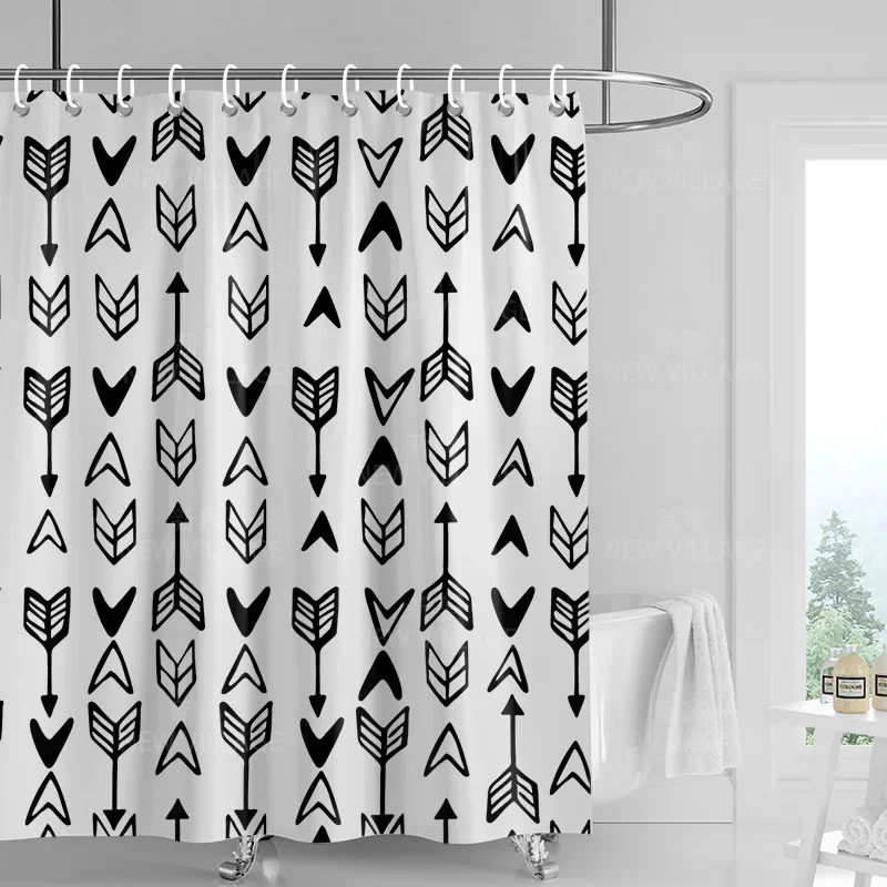 Home decoration shower curtains bathroom waterproof curtain fabric Living Room Modern Nordic Modern geometric pattern simple