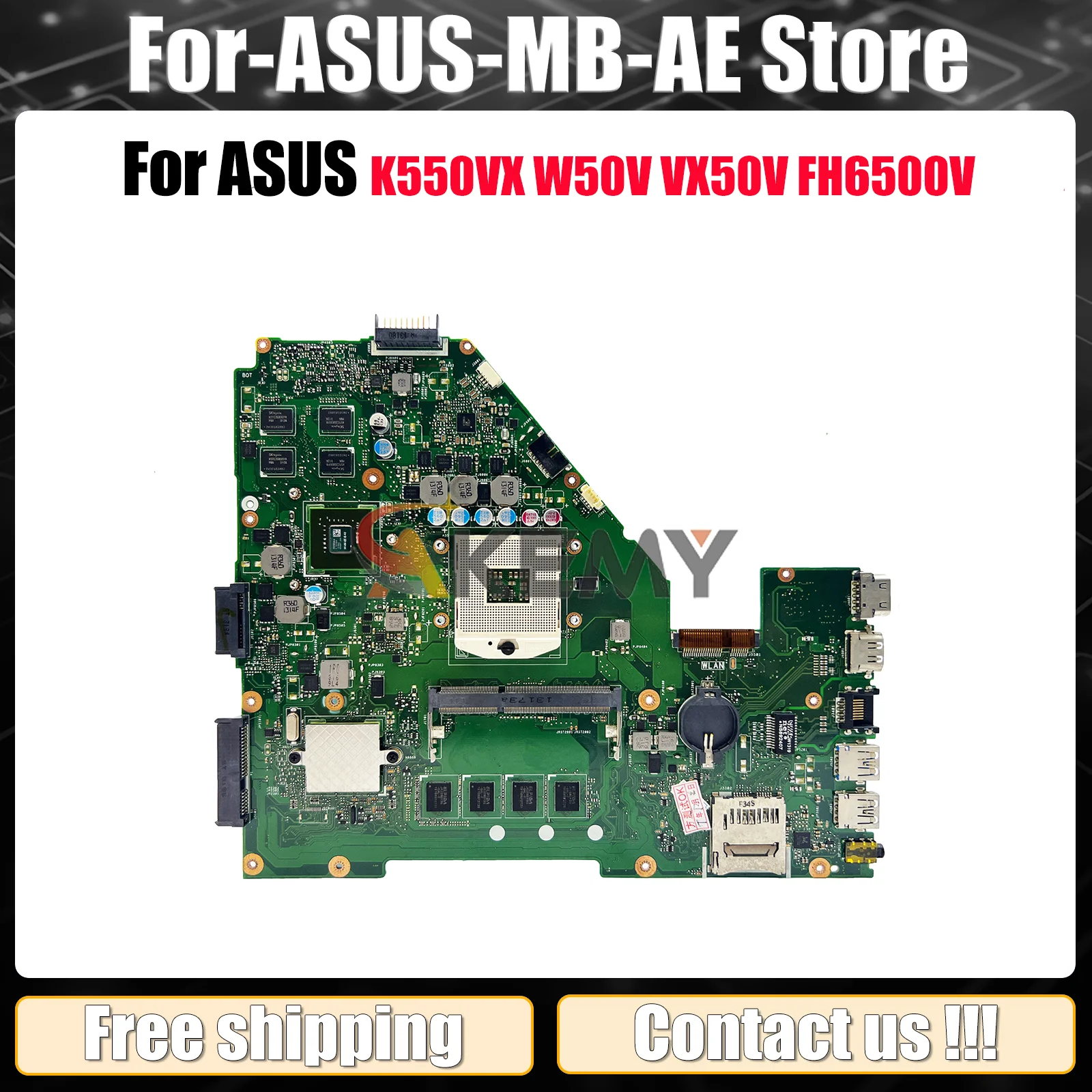 

X550VC Laptop Motherboard For ASUS VivoBook X550V X550VXK FH5900 K550VX FH6500V W50V X550VX VX50V Notebook Mainboard 100% tests