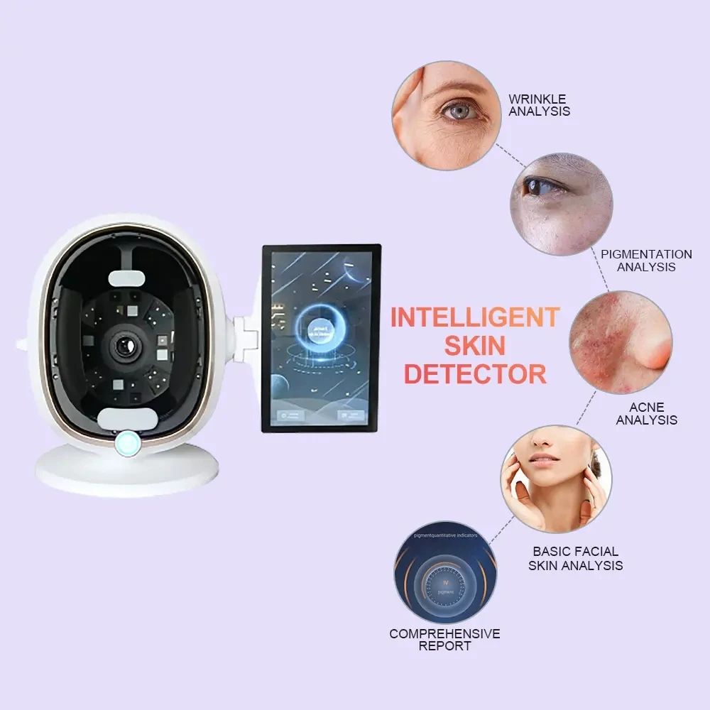 Scanner de peau qualifiée ale 3D portable, détecteur de peau du visage, testeur de miroir, analyseur de peau de diagnostic, machine pour salon de beauté, spa, 2023