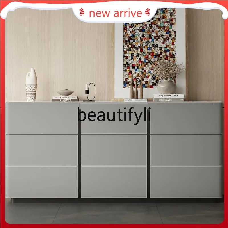 

D2520 Simple modern living room against the wall storage bedroom storage high foot side cabinet storage tea cabinet