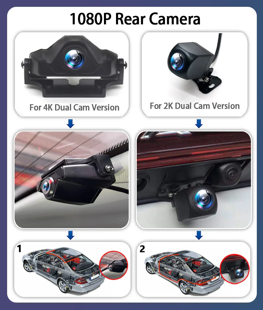 Per MG4 MG MULAN 2022 2023 anteriore e posteriore 4K Dash Cam per registratore di telecamere per auto Dashcam WIFI auto Dvr dispositivi di