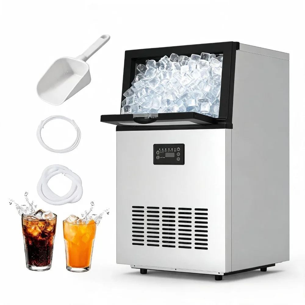 

Commercial Ice Maker 100lbs/24H 36 Clear Cubes in 10-15 Mins Stainless Steel Countertop 3 Thickness Modes & 30lbs Storage,Custom