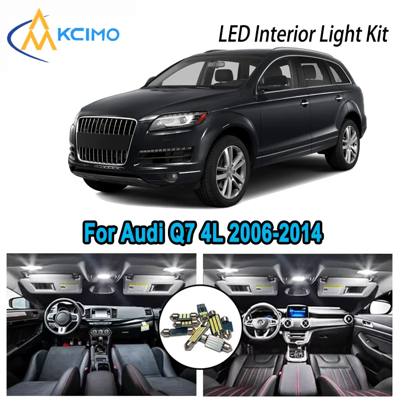 

Premium Bright LED Interior Light Kit for Audi Q7 4L 2006-2014 2007 2008 2009 2010 Dome Map Trunk Car Lamps with Canbus No Error