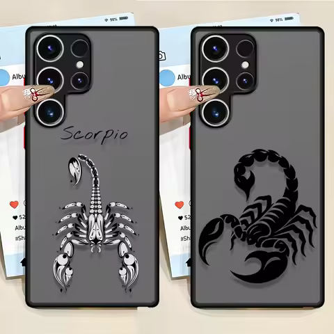 Black Edge Shell Phone Case for Samsung Galaxy S21 S22 Plus S23 S24 Ultra S10+ S25 Ultra S21 5G S9 Plus S20 FE Scorpion Cool