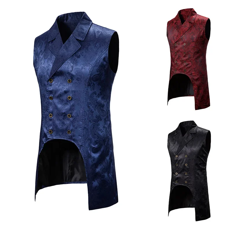 New Foreign Trade European Code Vest Europe and The United States Fashion in The Long Vest Court Tuxedo