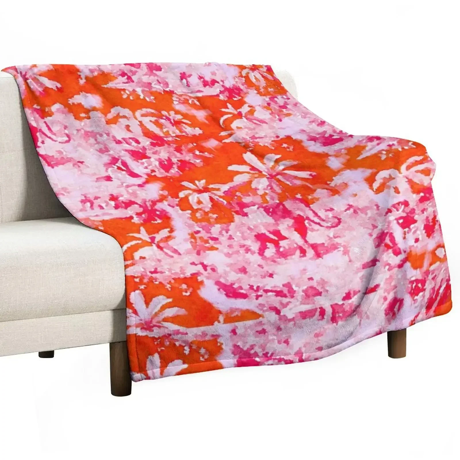 

Orange and pink chinoiserie watercolor Throw Blanket Extra Large Throw Designers Luxury St Blankets