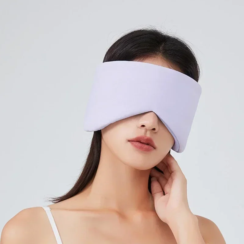 Light Blocking Eye Mask Sleep Ice Silk Breathable Zero Pressure Sensation Relieve Eye Fatigue Warm Cool Double-sided Eyeshade