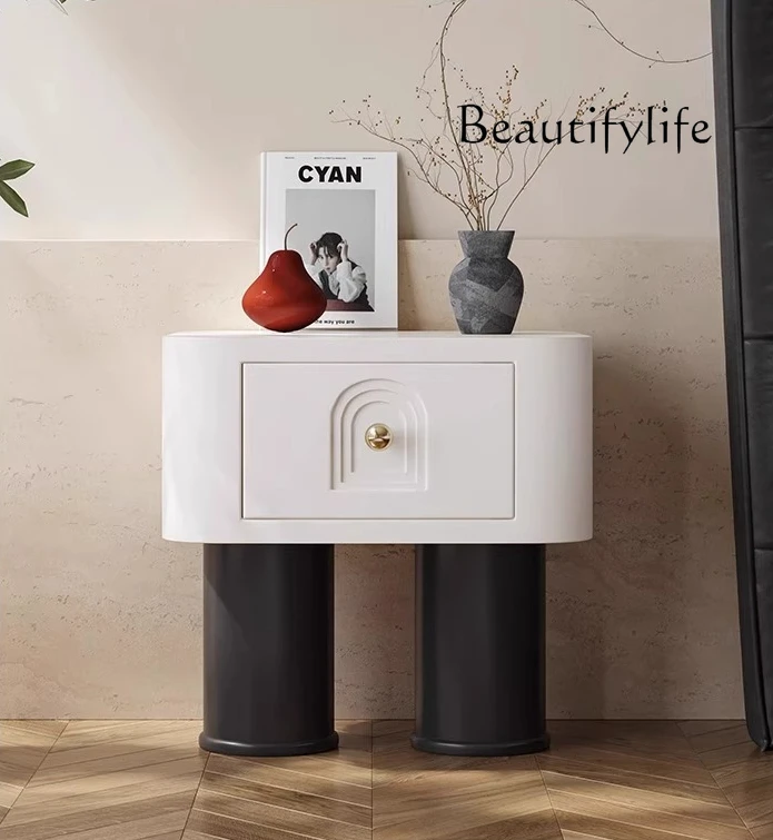 

Solid wood simple bedside table Small apartment household creative storage cabinet Designer bedside table