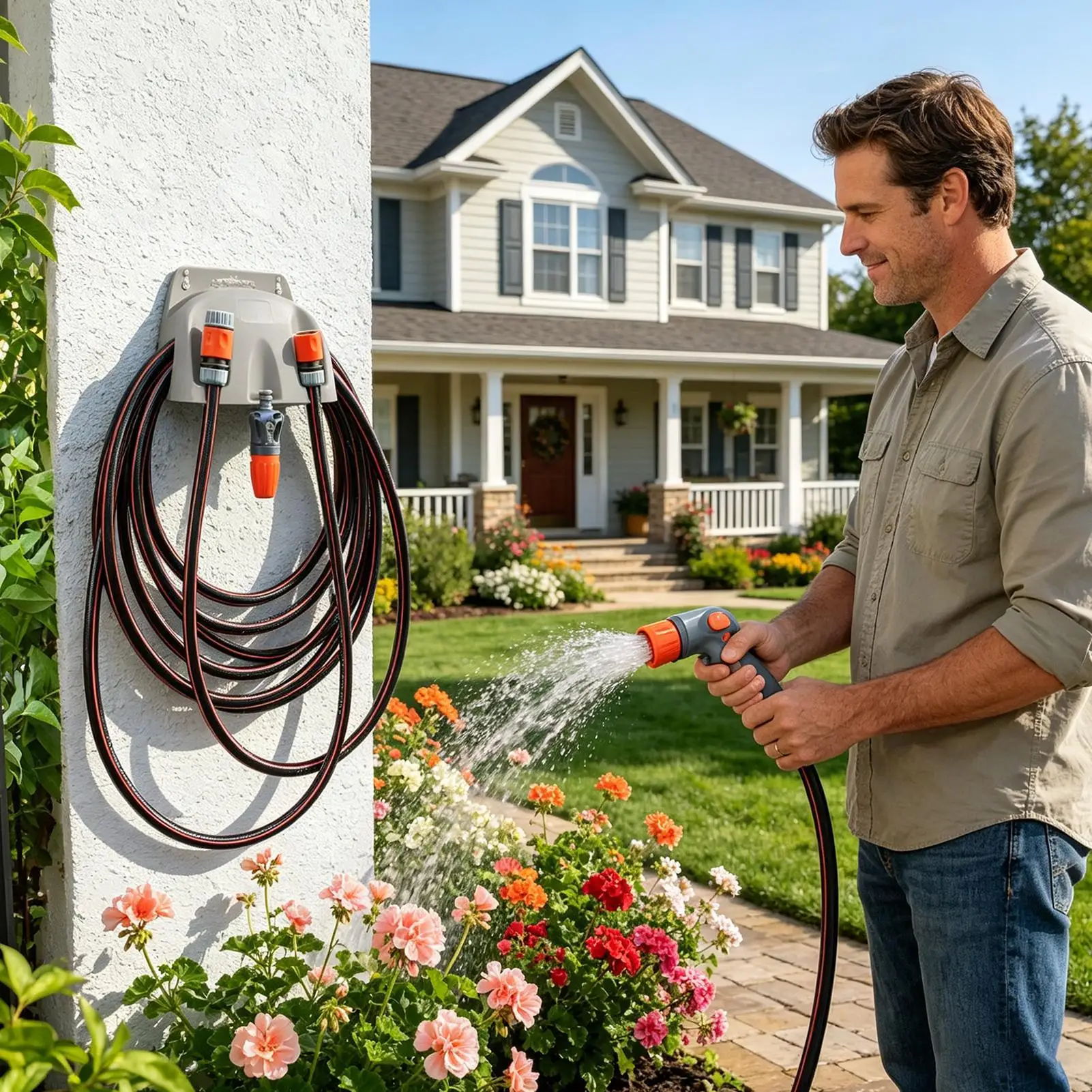 Hose Hanger Wall Mount Heavy Duty Water Pipe Storage Rack Water Hose Holder For Home Garage Basement Utility Room Outdoor