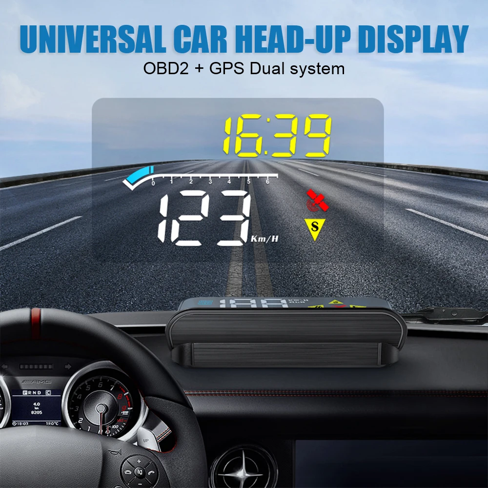 

M13 OBD GPS HUD Car Head Up Display Digital Clock Speedometer KMH RPM Meter Tester Alarm On Board Computer Windscreen Projector