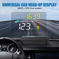 M13 OBD GPS HUD Car Head Up Display Digital Clock Speedometer KMH RPM Meter Tester Alarm On Board Computer Windscreen Projector