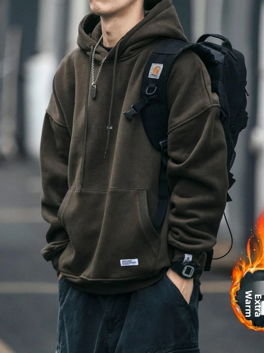 

Американская флисовая толстовка с капюшоном, повседневная, свободного кроя, осенне-зимняя, модная, в стиле ретро, брендовая верхняя одежда, удобная, стандартного кроя