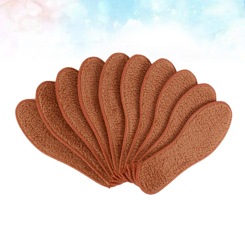 

5 Pairs Alpaca Wool Shoe Insoles Warm Sweat-absorbing Shoes Autumn and Winter Pads