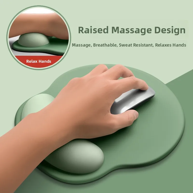 Office Computer Mouse Pad with Wrist Support Silicon Material Female Pattern Design Protective Cushion for Women's Wrist