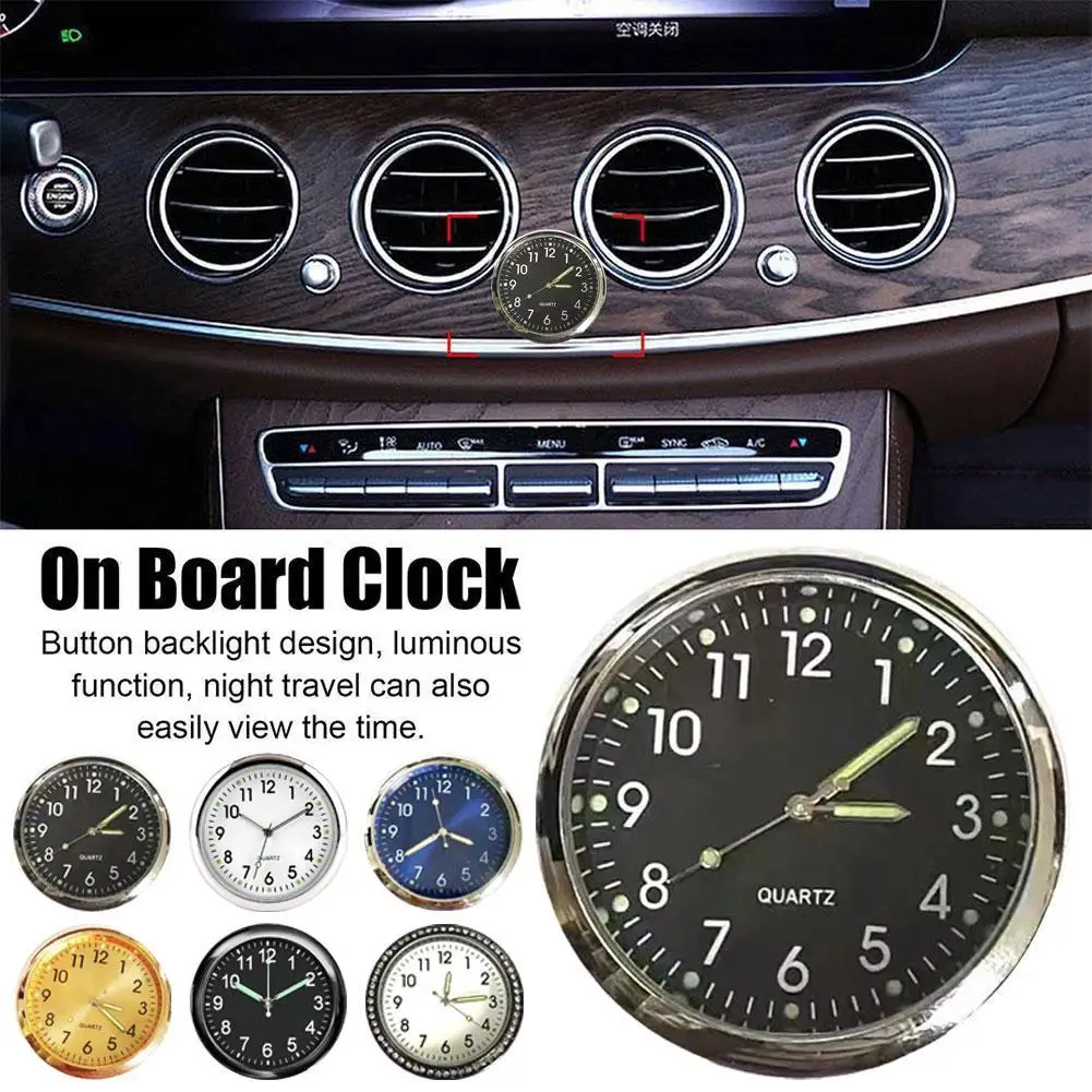 Car Clock Luminous Mini Automobiles Internal Stick-On Watch Clocks Quartz Ornament Mechanics Digital 40mm Auto I0I0