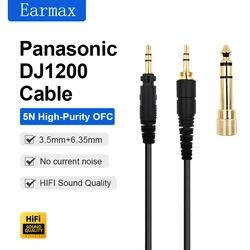 For Technics EAH-DJ1200 Head Mounted Headphones Replaceable Gold-Plated Headphone Adapter Upgraded Headphone Cable