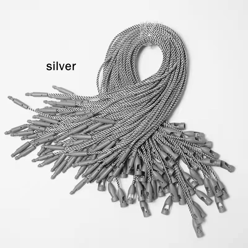 Hot High Quality Label Rope Diy Clothing Labels Accessory Tag Polyester Rope String Snap Lock Pin Loop Tie Fasteners Black/White