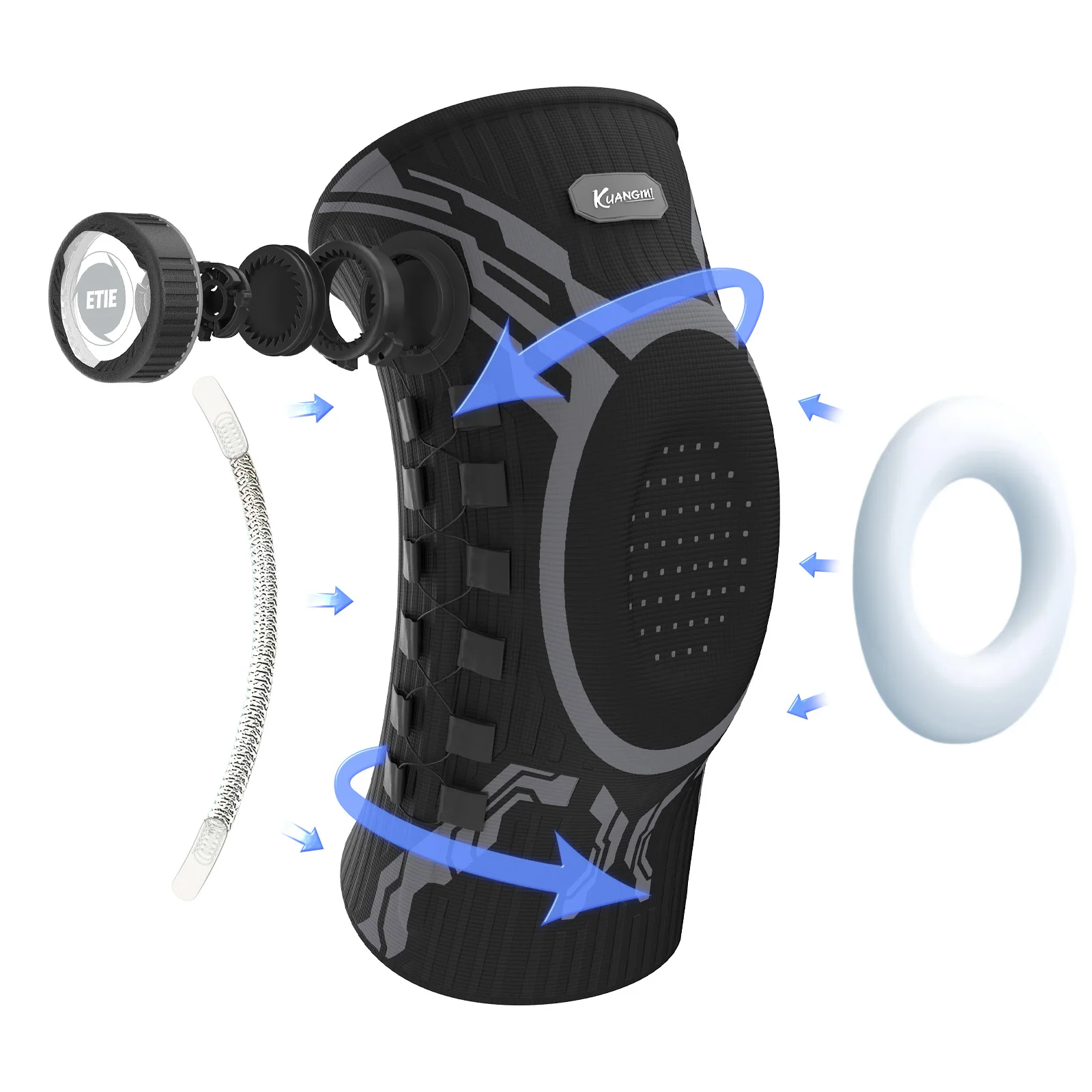 

Kuangmi Smart Knob Knee Brace with Patella Gel Pad and Lateral Stabilizer, Compression Knee Brace for Exercise (Single)