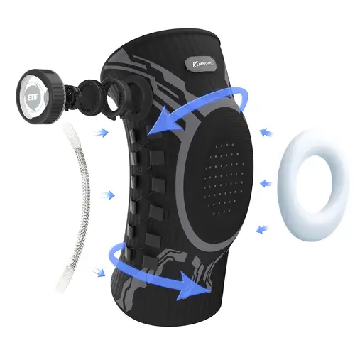 Kuangmi Smart Knob Knee Brace with Patella Gel Pad and Lateral Stabilizer, Compression Knee Brace for Exercise (Single), KMh752 - Image 7