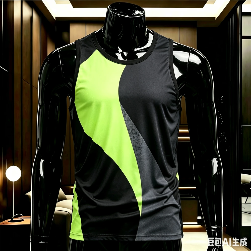 Colorful Geometric Print Men's Tank Top Summer Breathable Sleeveless Shirt Casual Loose Man Vest Fashion Quick Dry Tee Singlets