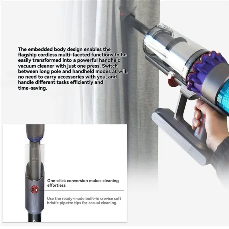 【مفاجأة】قضيب تمديد الفراغ لأجزاء ملحقات عصا الأنابيب المرفقة بالمكنسة الكهربائية Dyson G5 بطول 69 سم #4