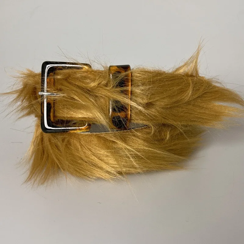 

Модный пояс из искусственного меха в стиле панк, модный повседневный пояс с пряжкой, универсальный роскошный дизайн, ремень из искусственной кожи