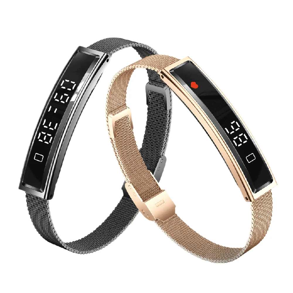 

No-feel Wear Clear and Intelligent Display Smart Bracelet Women Heart Rate Pressure Health Monitoring 16.5g Light Girls Gift