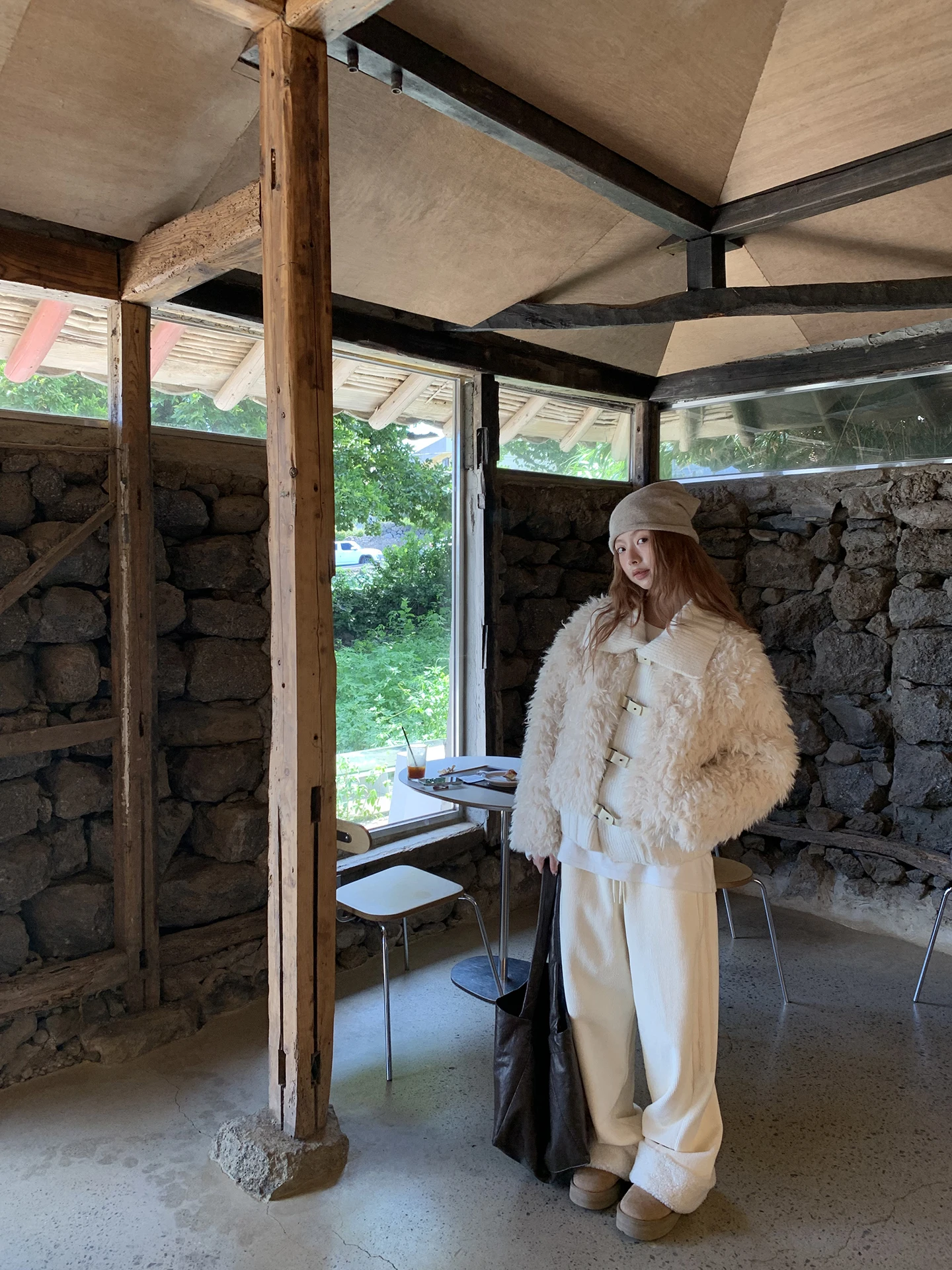 

Red Celebri Lamb Fur Jaet Women's Casual ort Cotton Coat Korean Sle Button up Cotton Vest Winter Commute Faion