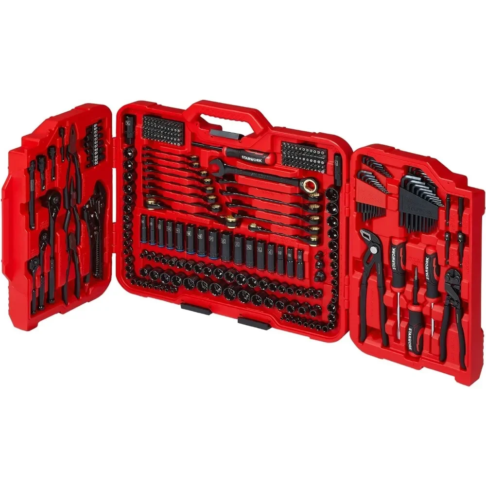 312-Piece Mechanics Tool Set and Socket Set, Professional, SAE/Metric