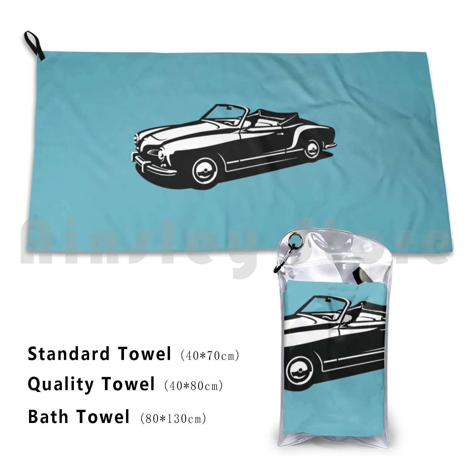 Karmann Ghia Type 14 Convertible Custom Towel Bath Towel Karmann Ghia Karmann Ghia Car Beetle Car Sports Car