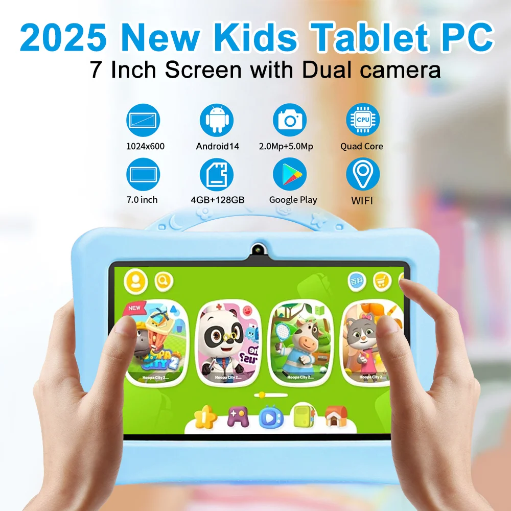 

New PAD Kids Tablets 7 Inch Cartoon Pattern Kids Tablets 4GB+128GB Bluetooth WiFi Learning Education Games Tablet Children Gift