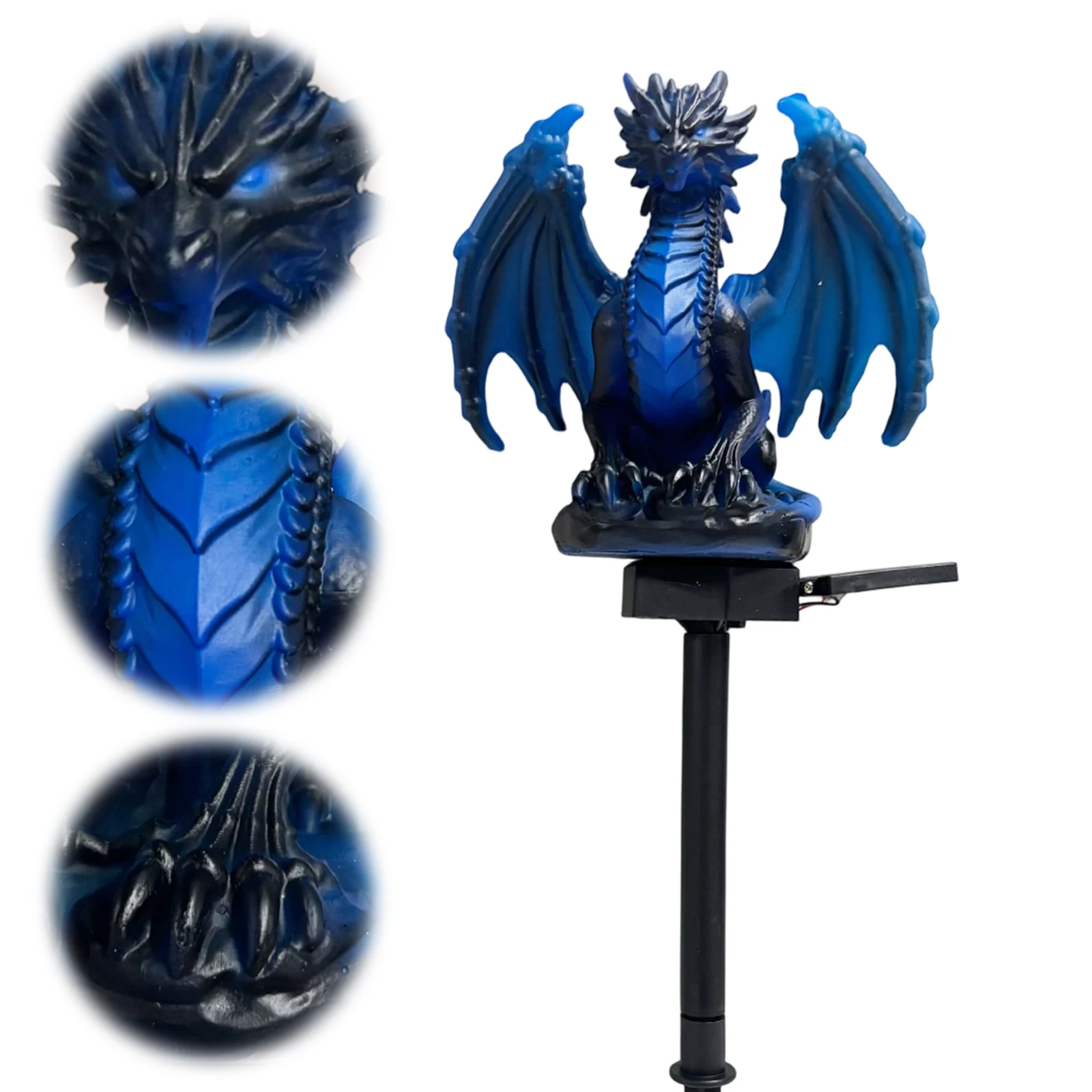 Dragon Solar Garden Light Resin Warm Glow LED Outdoor Stake Yard Lawn Patio Path Decor