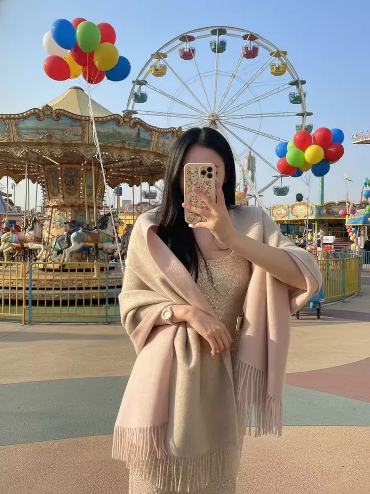 Echarpe-chaude-en-laine-pour-femmes-coreen-sle-hiver-multifonctionnel-ne-plus-chaud-echarpe-foulard-poule-poincon-jeunesse-couleur-pure