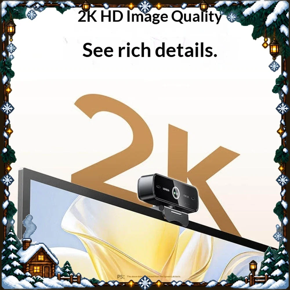 UGREEN CM926-75593 USB Webcam 2K 30fps 4MP Auto Focus PC Camera for Streaming Video Call Meeting